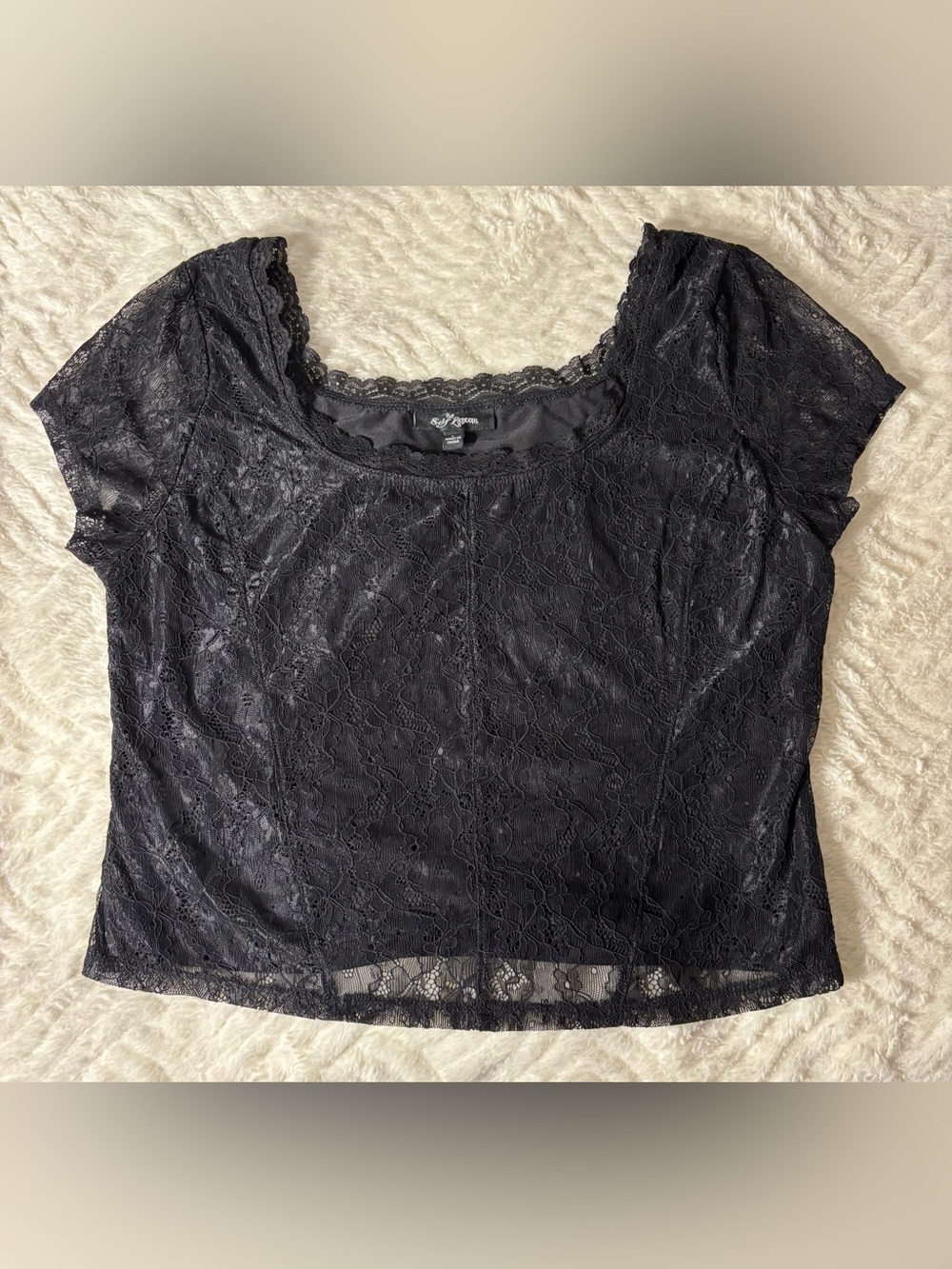 Black Lacy Crop Top